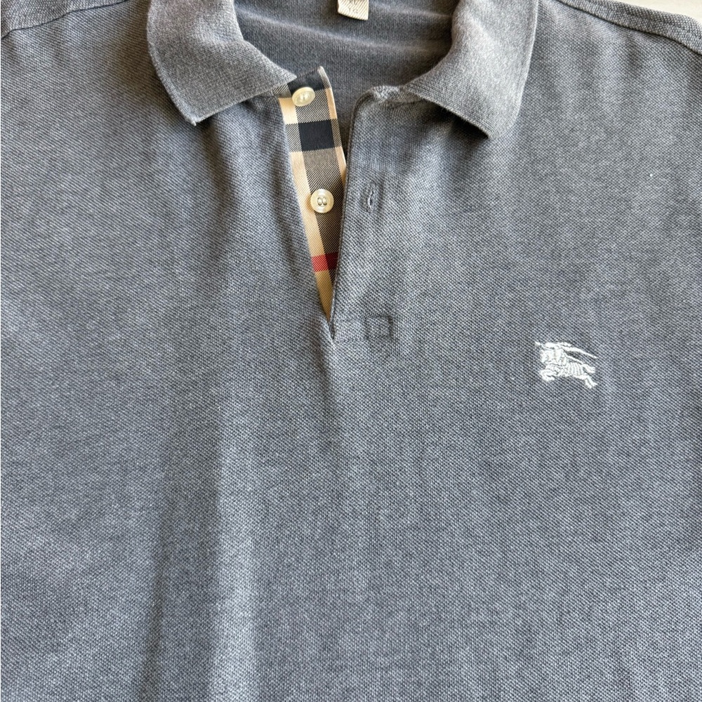 Men's Gray Burberry Polo Shirt